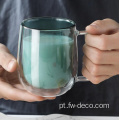 xícara de vidro de parede dupla resistente ao calor para casa